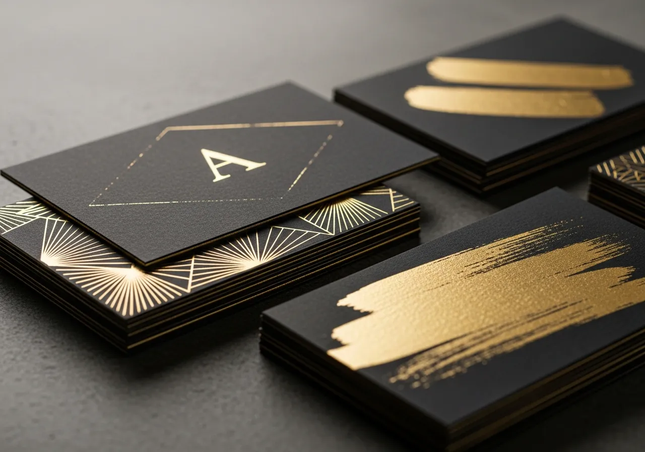 Gold foil stamped business cards