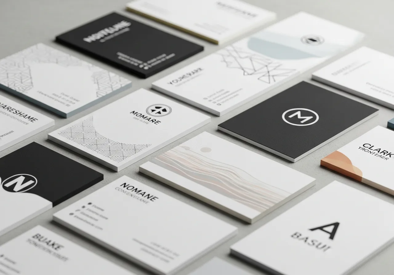 Standard business cards with clean design