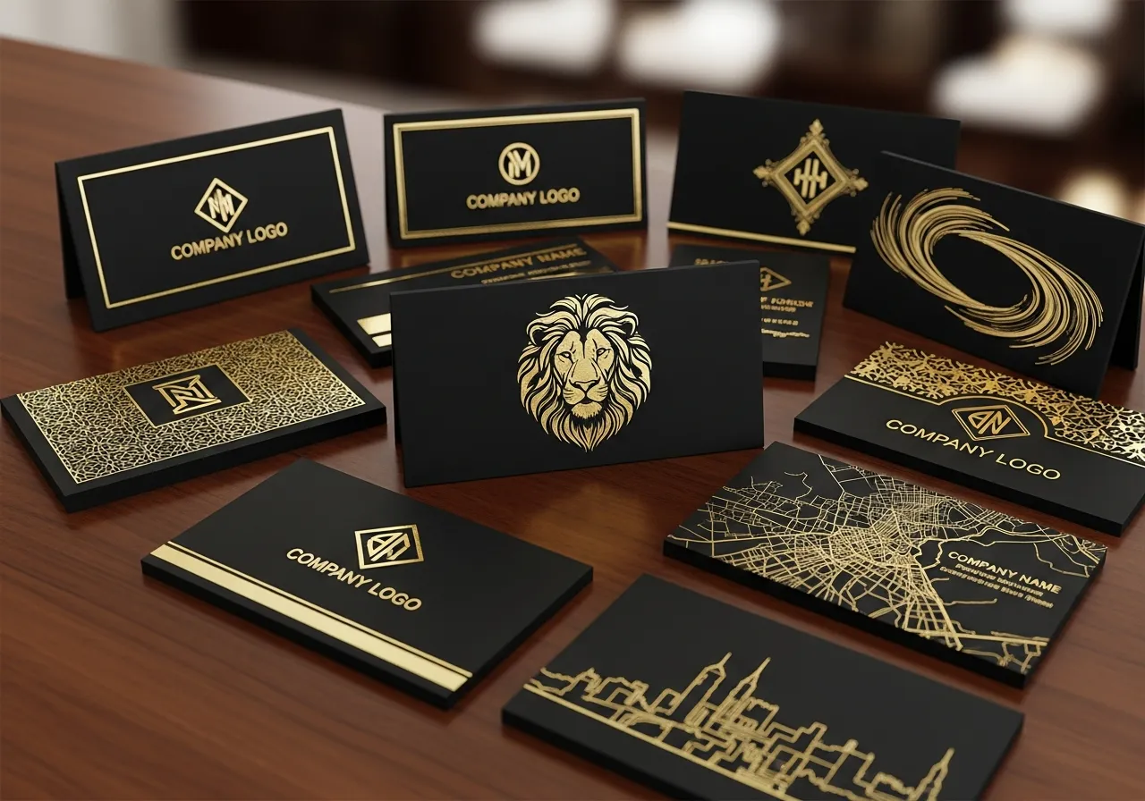 Luxury business cards with gold foil